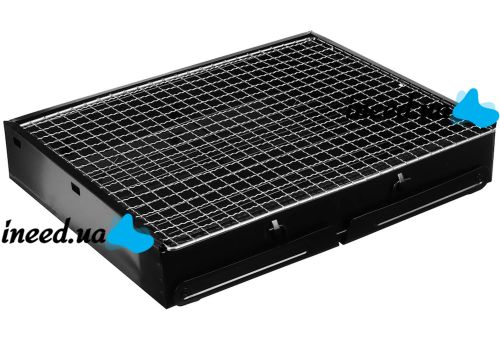 Складной BBQ гриль 43 см BBQ Grill Portable TL-372 раскладной переносной мангал на древесных углях и дровах, портативный барбекю чемодан с сеткой