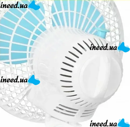 Переносной вращающийся вентилятор Vivosun Fan HY-180 20W с прищепкой для трубы 2 скорости, Мини-вентилятор на клипсе для обдува растений HY180 Белый