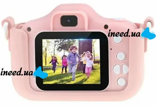 Детский цифровой фотоаппарат Smart kids Kitty XO XJ01 с селфи камерой и видео съемкой 600mAh, Камера Котик 2" с встроенными играми для детей Розовый
