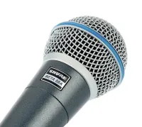 Динамический проводной микрофон Shure Beta 58A ручной для пения, Вокальный шнуровой микрофон Шур для записи голоса и караоке с чехлом Черный