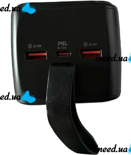 Внешний аккумулятор Borofone Power Bank BJ14D 50000mAh Black на 2 USB 22.5W и USB-C 20W, УМБ Повербанк батарея с ремешком для зарядки телефона Черный