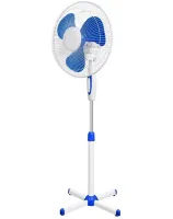 Напольный вентилятор WimpeX WX-1611 40 см stand fan 16" 100W с регулировкой высоты, Бесшумный вентилятор Вимпекс 100Вт на пол 3 скорости Белый