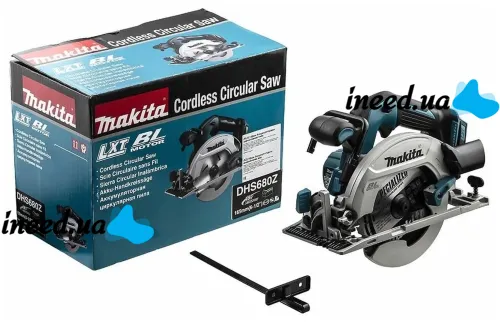 Аккумуляторная дисковая пила Makita DHS680Z LXT 18V 3Ah 165 мм для распила дерева с 2 аккумуляторами, Беспроводная циркулярная пила Макита Синяя