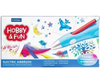 Набор для творчества фломограф Hatber Hobby&Fun EA-9084 для рисования 8 фломастеров 11 трафаретов Фломастер для красочной аэрографии от аккумулятора