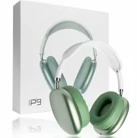 Накладные беспроводные наушники Bluetooth Macaron P9 Max с Aux, Полноразмерные блютуз стереонаушники со слотом карты памяти MicroSD, TF Card Зеленые