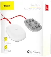 Беспроводное зарядное устройство Baseus Suction Cup Wireless Charger WXXP-02, Универсальная беспроводная зарядка 10W для зарядки телефона Белый