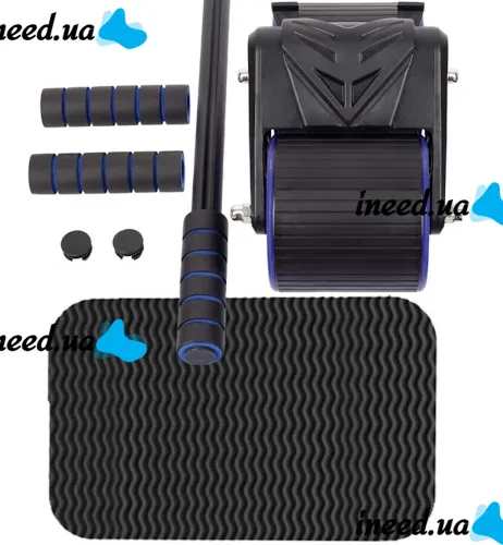 Double roller for the Rebound Abdominal Roller MAG-790 with a return mechanism and a mat, Double wheel simulator for abdominal muscle training