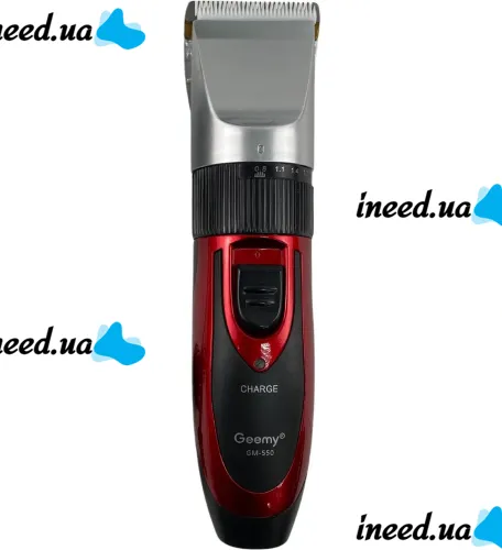 Беспроводная машинка для стрижки волос Gemei GM-550 с керамическими лезвиями, Аккумуляторный триммер с двумя сменными аккумуляторами и насадками