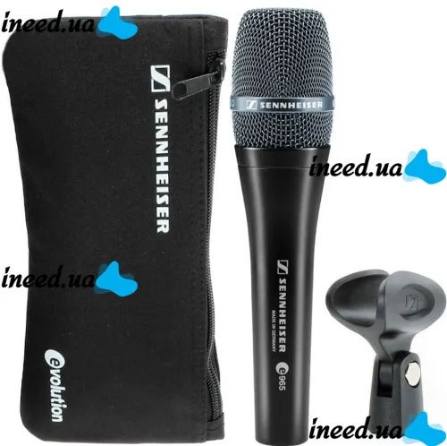 Ручной проводной микрофон Sennheiser Evolution E965 для пения, Вокальный однонаправленный конденсаторный микрофон для записи и караоке Черный