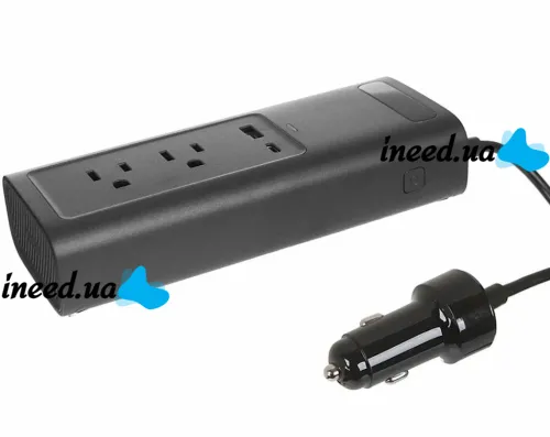 Автомобильный преобразователь напряжения с 12V на 220V Baseus RNBQ-A01 150W инвертор с быстрой зарядкой CN EU 2 розетки type-c USB от прикуривателя
