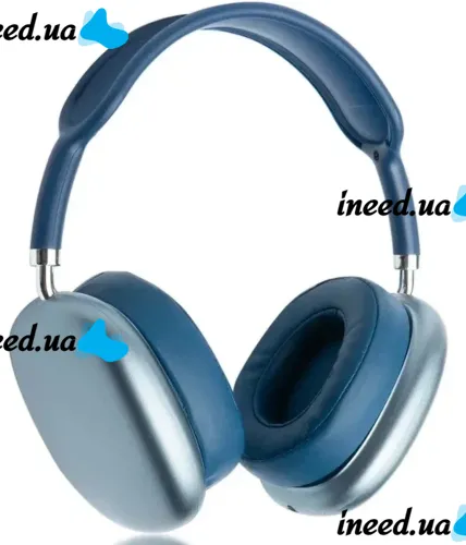 Накладные беспроводные наушники Bluetooth Macaron P9 Max с Aux, Полноразмерные блютуз стереонаушники со слотом карты памяти MicroSD, TF Card Синие