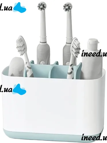 Настольная подставка органайзер Large Toothbrush Caddy для зубных щеток и пасты на 6 отсеков, Держатель зубной щетки Joseph для ванной комнаты Белый