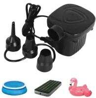 Электрический автоматический компрессор насос Lebecom Air Pump GR-109 для накачки надувных матрасов, мячей и лодок 3 переходника 220V от сети