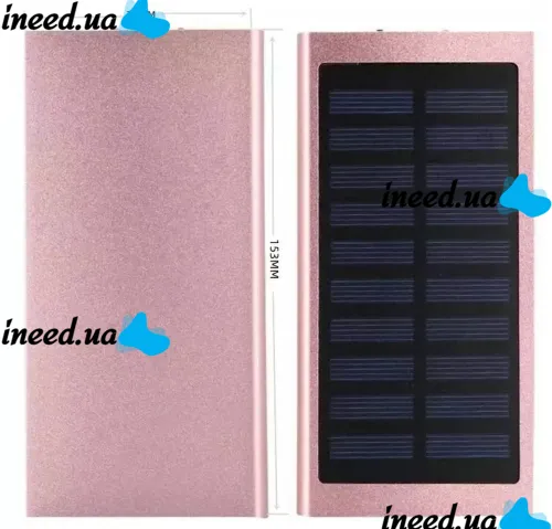 Портативное зарядное батарея Power Bank Solar Water Cube 20000 mAh с солнечной панелью, Внешний аккумулятор повербанк USB 2,1А 20000мАч с фонариком