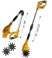 Аккумуляторный ручной культиватор Dewalt DWOAS3CL для рыхления и прополки огорода Беспроводной электрокультиватор Деволт с 2 аккумуляторами для сада