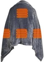 Туристический плед пончо с подогревом Heating Shawl Blanket JT-202275 от USB Power Bank Электроодеяло с застежкой 3 режима нагрева для кемпинга Серый