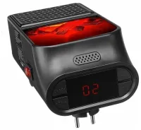 Портативный мини обогреватель с имитацией пламени Flame Heater W-012 с LCD экраном 800W в розетку, Тепловентилятор камин с пультом 800Вт Черный