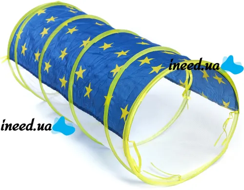 Children's Play Tent Castle Beautiful Cubby house 3 in 1 for Children with Tent House, Tunnel and Dry Pool, Prefabricated Teepee with Bag Blue