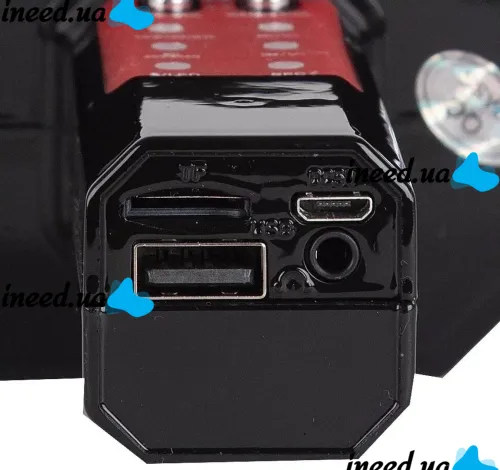 Беспроводной караоке микрофон WSTER WS-1828 Bluetooth USB AUX FM со встроенной колонкой и 4 тембрами голоса на аккумуляторе с динамиком WS1828 Черный