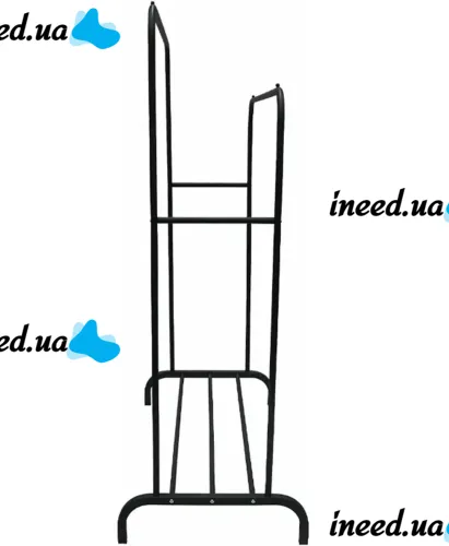 Двойная стойка вешалка Double Floor Hanger 162х130 см для одежды и полкой для обуви, напольная стойка-вешалка со штангой на ножках до 30 кг Черная