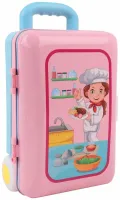 Детский развивающий игровой набор кухня Happy Chef 2в1, Большая детская кухня в чемодане на колесах 678-206A