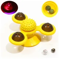 Игрушка-спиннер для кота Rotate Windmill с кошачьей мятой, интеллектуальная, развивающая светящиеся гипоаллергенная спиннер игрушка для котов и кошек