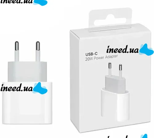 AC Charger Power Adapter Apple USB-C 20W PD Type-C, Power Adapter for iPhone, Charging Unit for iPhone on 1 Port 99254 White