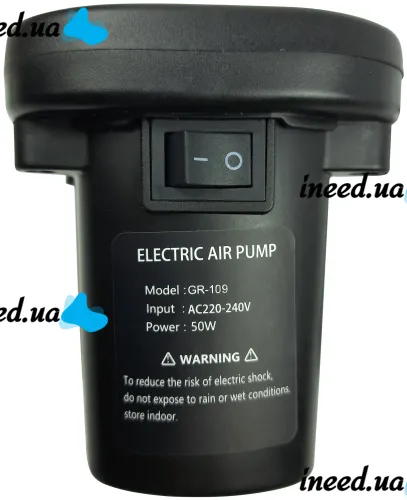 Электрический автоматический компрессор насос Lebecom Air Pump GR-109 для накачки надувных матрасов, мячей и лодок 3 переходника 220V от сети