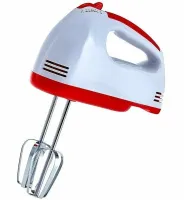 Ручной кухонный миксер Domotec R-6633W 260W для замешивания и взбивания теста с 2 видами насадок, Тестомес Домотек R.6633W 7 скоростей от сети