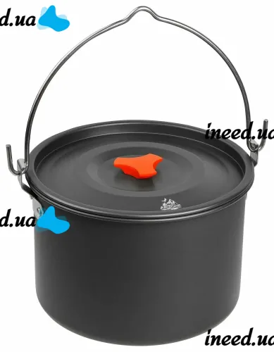 Туристический кухонный набор посуды Camping cooking AL-600 на 15 предметов чайник 3 кастрюли сковорода и кухонные принадлежности в чехле для кемпинга