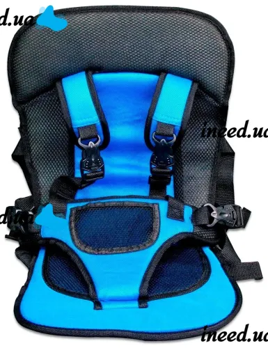 Детское бескаркасное автокресло Multi Function Car Cushion Синий, Универсальное авто кресло ребенку в машину до 25 кг, Удобное автомобильное кресло