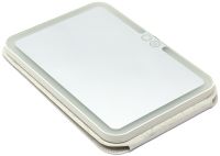 Настольное сенсорное зеркало планшет для макияжа Cosmetic Mirror аккумуляторное косметическое дорожное в чехле со светодиодной подсветкой на подставке