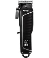 Аккумуляторная машинка для стрижки волос VGR V-683 10W беспроводной мужской триммер для окантовки бороды и усов со сменными насадками и дисплеем USB