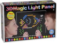 Светящаяся оптическая мозаика 3D Magic Light Panel 888 детский набор 180 разноцветных фишек, планшет с подсветкой для рисования светом