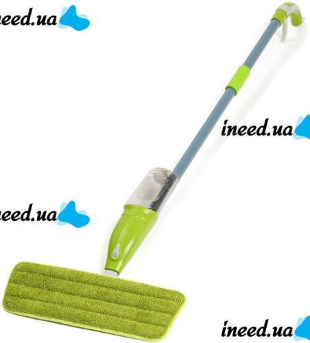 Швабра с распылителем и емкостью для воды Healthy Spray Mop 350 мл портативная швабра спрей с насадкой из микрофибры для уборки и мытья пола Зеленая