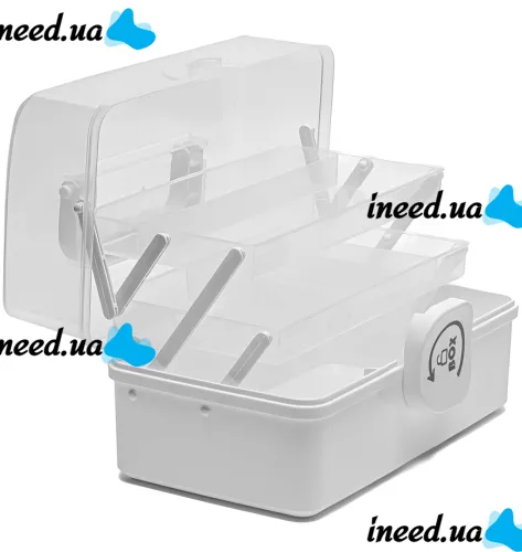 MVM PC-16 28x15x14 cm M plastic storage organizer, home medicine cabinet with sliding shelves 3067-2 White