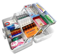 MVM PC-16 28x15x14 cm M plastic storage organizer, home medicine cabinet with sliding shelves 3067-2 White