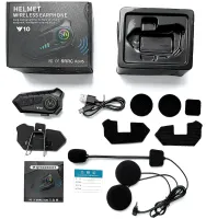 Беспроводная гарнитура на шлем Helmet Wireless Earphone Y10 с мягким микрофоном и шумоподавлением, мотогарнитура с сенсорным управлением и Bluetooth