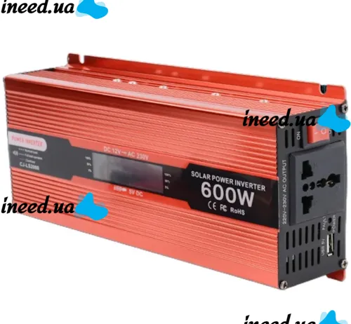 Автомобильный инвертор UKC AC/DC 12V-220V 600W CJ-LS600 авто преобразователь напряжения тока с LCD дисплеем от прикуривателя, аккумулятора с экраном