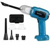 Аккумуляторный пылесос Makita CVC-21 21V с насадками, беспроводной ручной автопылесос Макита 3 режима скорости для сухой уборки в авто и дома Синий