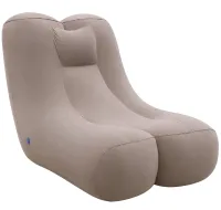 Надувное кресло мешок Inflatable Lounge Chair DL-484 до 115 кг для отдыха, одноместный безкаркасный диван с подголовником 115×96×75 см Бежевый