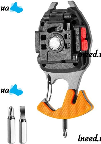 Светодиодный фонарик брелок для ключей с поджигом Keychain Light W5147 ручной мультитул, мини светильник с прикуривателем, отверткой и карабином USB