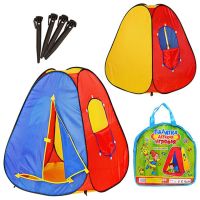 Children's play tent Pyramid Bambi M0506 with pegs with carrying bag, Folding teepee MAG-899 144x244x104 cm for children from 3 years old