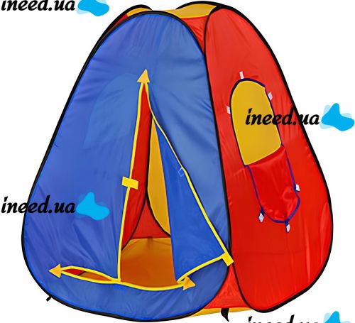 Children's play tent Pyramid Bambi M0506 with pegs with carrying bag, Folding teepee MAG-899 144x244x104 cm for children from 3 years old