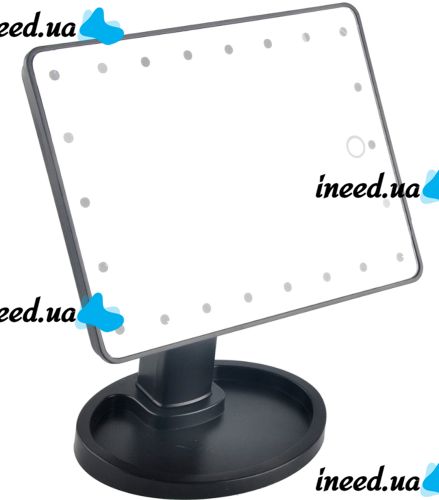 Косметичне сенсорне дзеркало для макіяжу Magic MakeUp Mirror обертається на 180 настільне дзеркало на підставці з підсвічуванням 22 LED USB Чорне