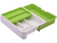 Универсальный раздвижной органайзер Expandable Drawer Organizer 34Х36.5Х5.5 см для кухонных столовых приборов, ложек и вилок в выдвижной ящик