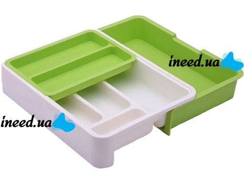 Универсальный раздвижной органайзер Expandable Drawer Organizer 34Х36.5Х5.5 см для кухонных столовых приборов, ложек и вилок в выдвижной ящик