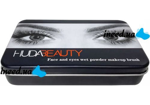 Набор кистей для макияжа Huda Beauty 12 штук, кисти для профессионального макияжа глаз, губ и лица, кисточки в металлической коробке