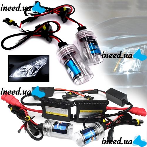 Комплект ксенона Bosch H3 HID 6000K 35W 12V с блоками розжига и лампами, набор ксеноновых ламп для фар в авто Холодный белый 