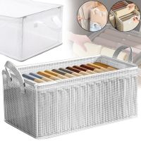 Универсальный органайзер в шкаф Storage Box LY-706 48х20х20 см прозрачная тканевая корзина с каркасом для хранения вещей и нижнего белья 27 л Белая